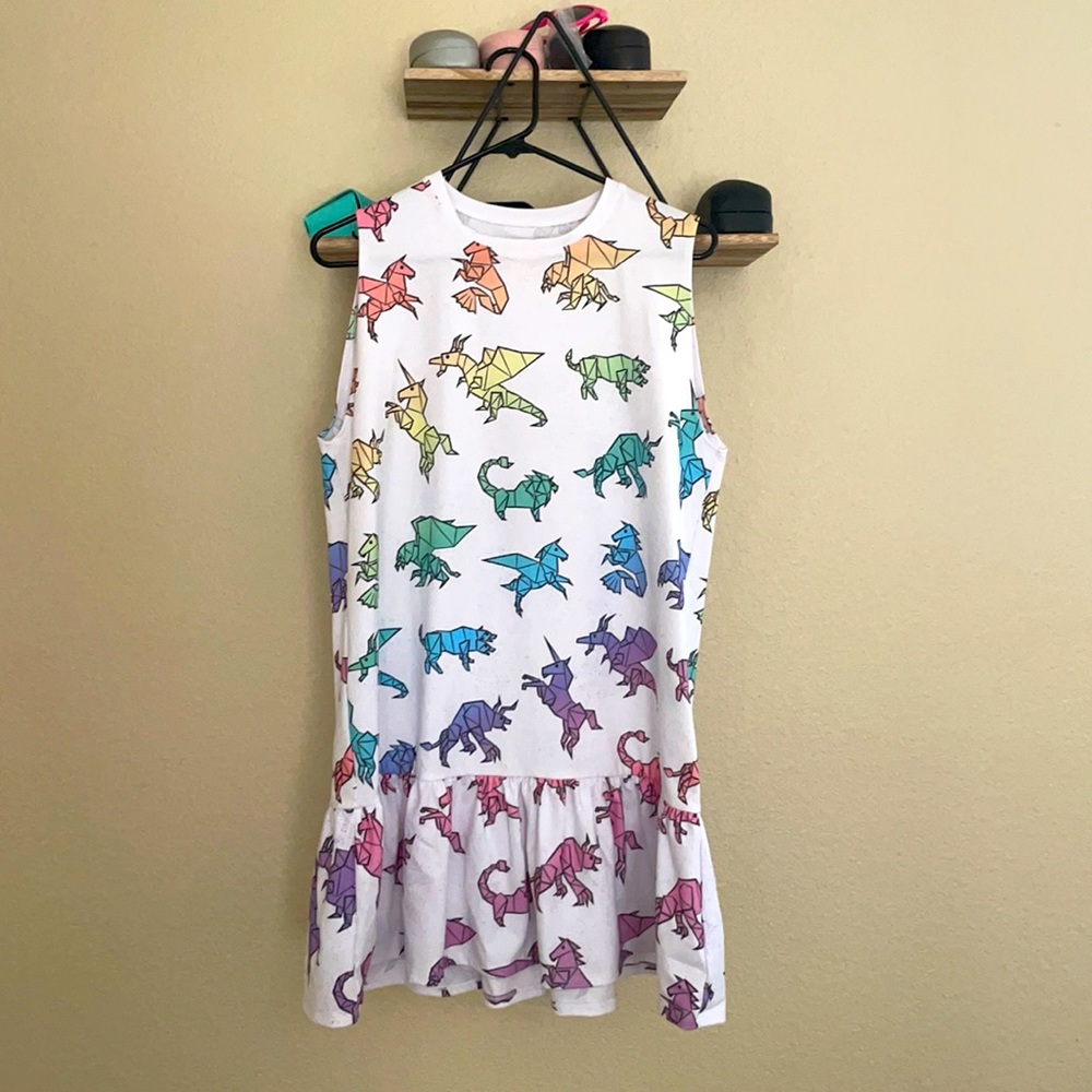 Blackmilk rainbow origami animals dress